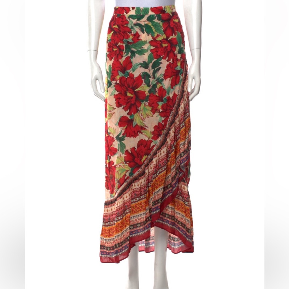 Farm Floral Print Maxi Length Skirt